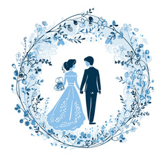 Wedding hand-drawn comic illustration. Wedding. Vector doodle style cartoon illustration