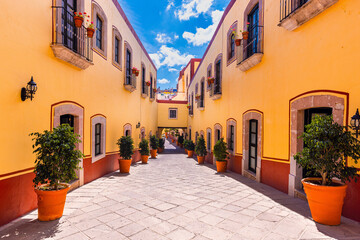 Zacatecas, Mexico, colorful colonial old city streets in historic center near central cathedral. - obrazy, fototapety, plakaty