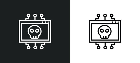 hack outline icon in white and black colors. hack flat vector icon from cyber collection for web, mobile apps and ui.