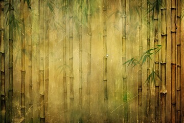 Bamboo forest grunge background texture. ai generative art.