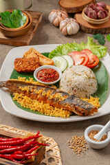 Fried Catfish (Indonesia : lele goreng) with sambal balado is Traditional Indonesian Culinary Food, Popular Street Food Called Pecel Lele Lamongan or Penyetan Lele.