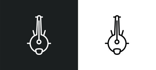 kora outline icon in white and black colors. kora flat vector icon from culture collection for web, mobile apps and ui. - obrazy, fototapety, plakaty