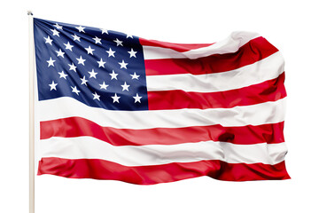 USA flag, isolated white background