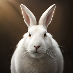Obraz na płótnie Canvas white rabbit on black background