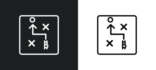 tactical outline icon in white and black colors. tactical flat vector icon from cryptocurrency collection for web, mobile apps and ui.
