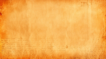 Fototapeta premium Orange and White Used Parchment Paper Texture - Background, Wallpaper, or Art Print Template - Weathered and Vintage with Depth, Folds, and Lines - Generative AI