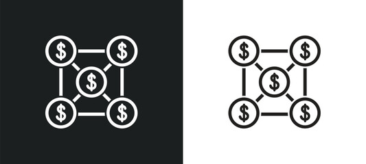 cryptocurrency outline icon in white and black colors. cryptocurrency flat vector icon from blockchain collection for web, mobile apps and ui.