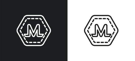 Obraz premium outline icon in white and black colors. flat vector icon from blockchain collection for web, mobile apps and