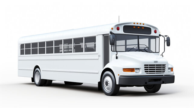 white bus isolated on white school bus vehicle white Background