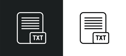 text format outline icon in white and black colors. text format flat vector icon from content collection for web, mobile apps and ui.