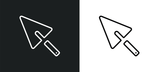 trowel outline icon in white and black colors. trowel flat vector icon from construction tools collection for web, mobile apps and ui.