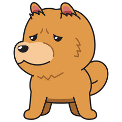 Cartoon character chow chow dog for design.