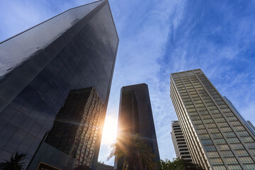 Argentina, Buenos Aires panoramic financial center skyline and business development center.