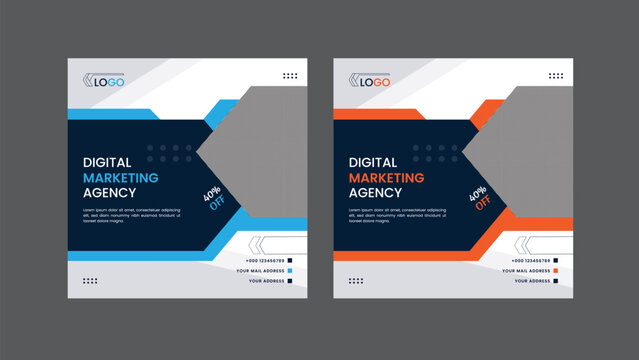 Digital marketing agency and buy sell social media promotional simple and creative post design