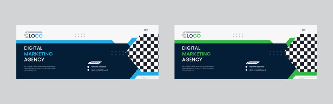 Digital marketing agency, home sale and property sale and rent social cover banner design with creative shapes