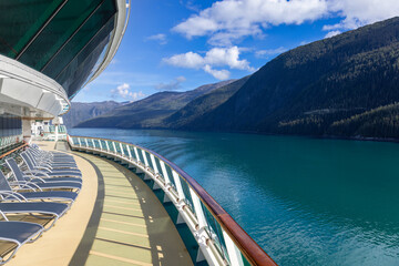 Cruise to Alaska, Tracy Arm fjord and glacier on the scenic passage with landscapes and views.