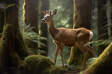 Foto op Plexiglas close-up photo of a deer © wendi