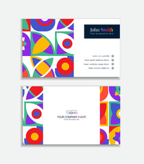 Professional and modern business card creative design with minimal abstract shapes