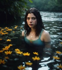 Fototapeta premium woman in the water
