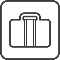 hand luggage icon in thin line black square frames.
