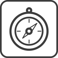 compass icon in thin line black square frames.