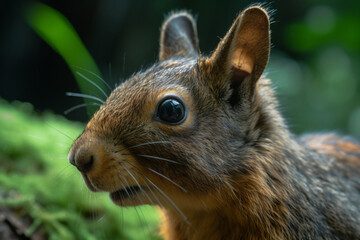Naklejka na ściany i meble close-up photo of a squirrels