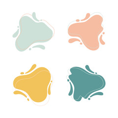 set of  liquid abstract shape vector