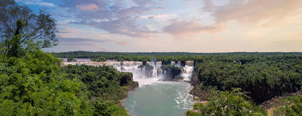 Brazil, popular tourism destination of Iguazu National waterfall park scenic landscapes.