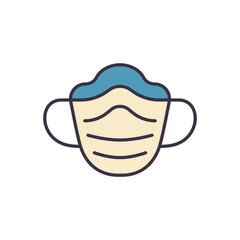 Medical mask related vector icon. Medical mask sign. Isolated on white background. Editable vector illustration