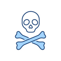 Skull and bones related vector icon. Symbol of death and pirates. Skull and bones sign. Isolated on white background. Editable vector illustration