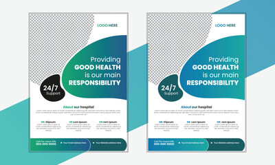 Medical Flyer Design for health care a4 template design for hospital clean and colorful with gradient health care flyer set medical service victor