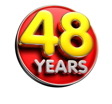 48 Years 3D illustration on. Advertising signs. Product design. Product sales.