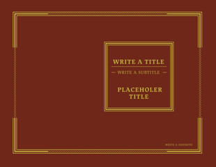 Vintage certificate or book cover template