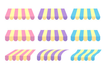 bundle of colorful shop umbrellas