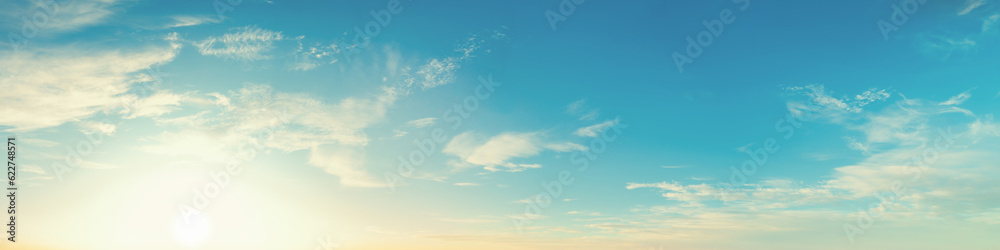 Wall mural blue sky with clouds. horizontal banner. abstract nature background - Wall murals