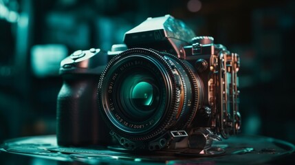 Fototapeta na wymiar Capturing Timeless Moments with Vintage Camera Equipment: Shutter, Focus, and Aperture Unveil the Charm of Retro Photography, generative AIAI Generated