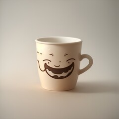 Cup of coffee with happy smile
