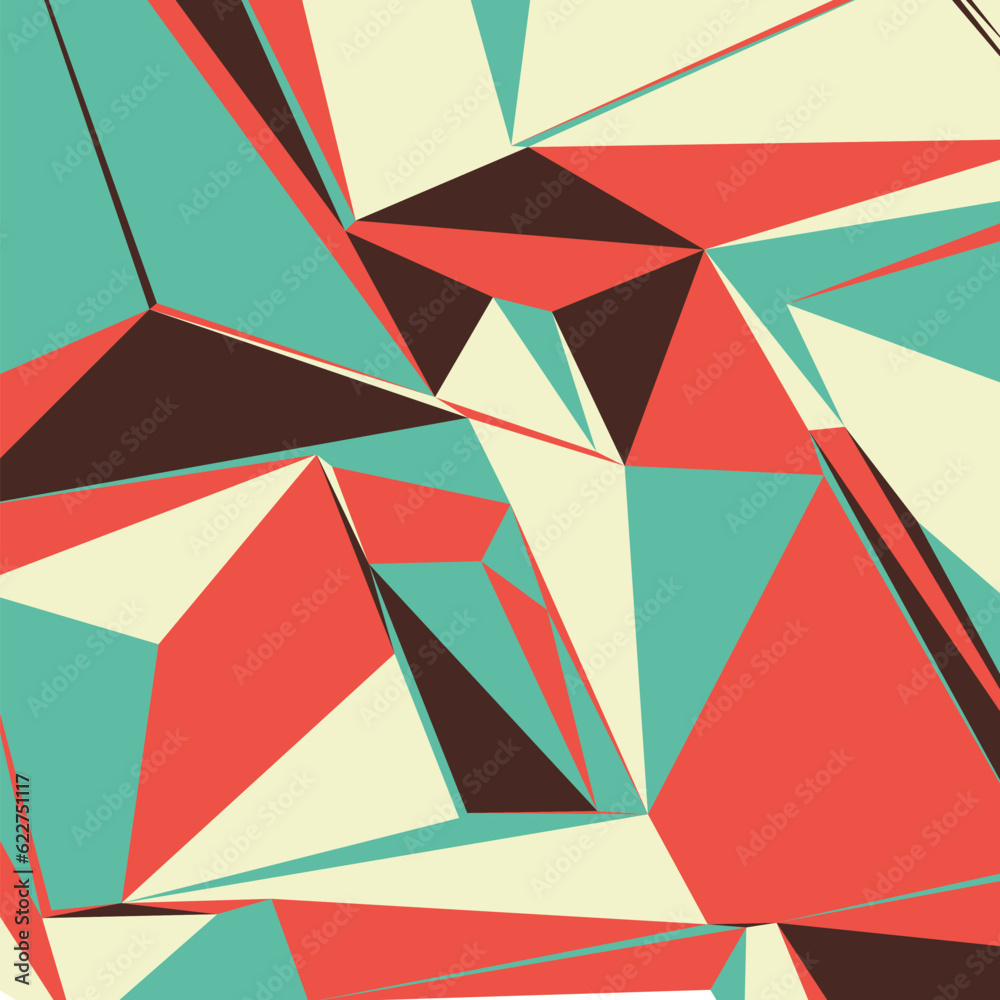 Poster Abstract background with colorful triangles for magazines, booklets or mobile lock screen
