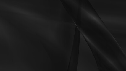 Abstract black background with smooth lines in 3d rendering for posters concept