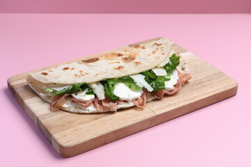 Italian cuisine , Piadina with Italian ham and cheese
