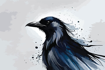 Crow Watercolor Art 