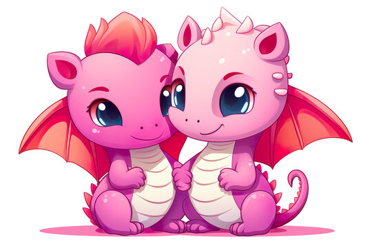 kawaii dragon sticker image, in the style of kawaii art, meme art isolated PNG