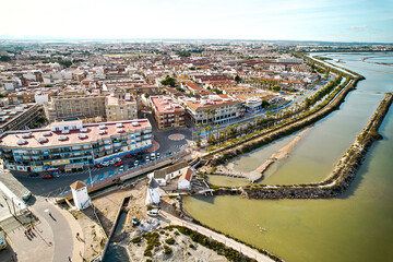 Obraz premium San Pedro del Pinatar townscape view from above