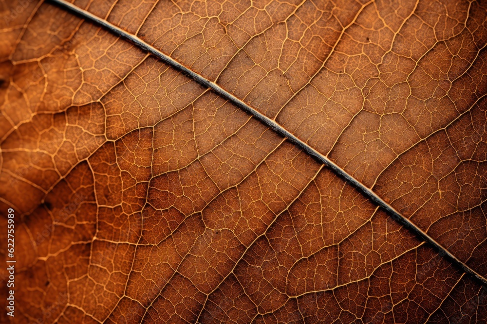 Wall mural close up of a leaf texture