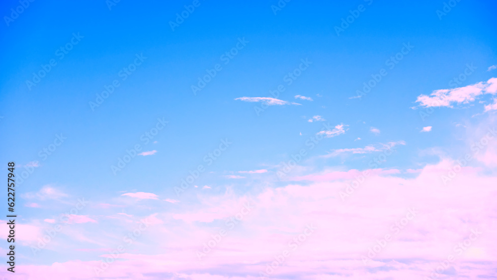 Wall mural background with blue sky and clouds