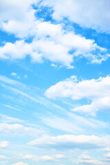 Blue sky with clouds - Vertical background