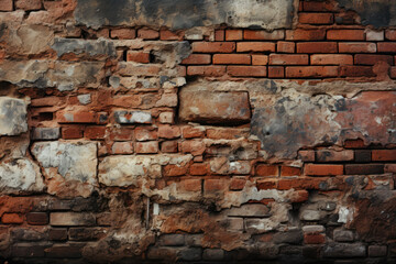 Obraz premium Old Brick Wall Background Texture Created With Artificial Intelligence