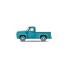 Classic pickup truck vector graphics - obrazy, fototapety, plakaty