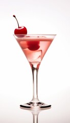 AI generated illustration of delicious Cosmopolitan cocktail on a white background
