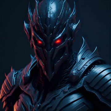 Red-eye alien with full iron armor